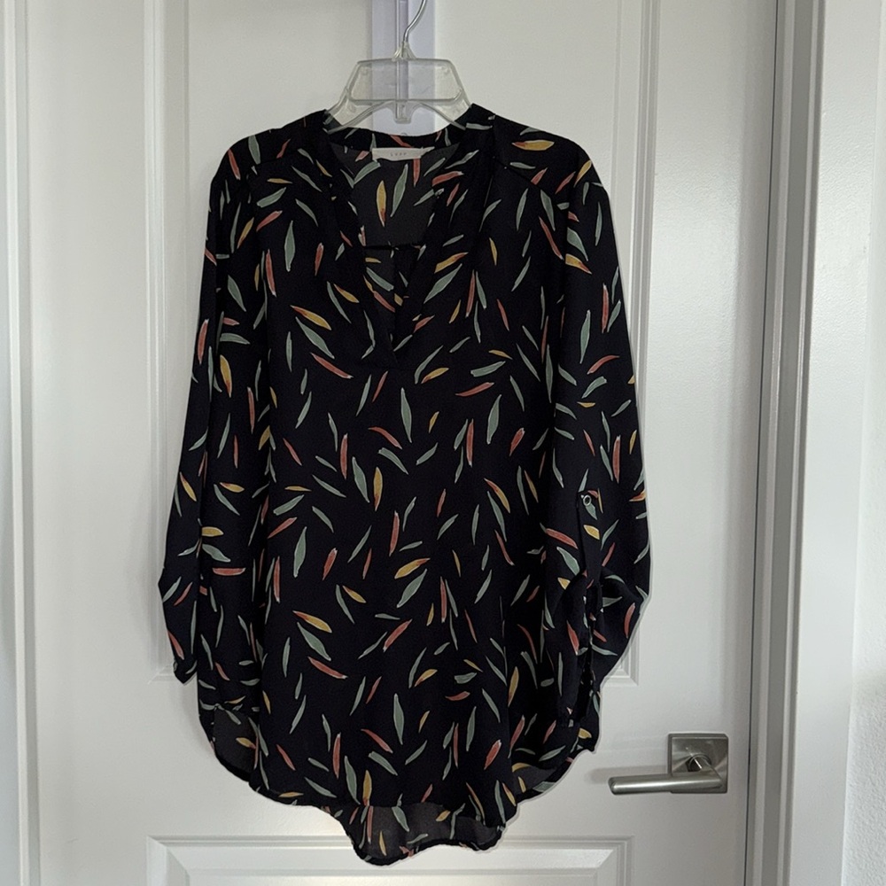 Lush Warren Split Neck Blouse